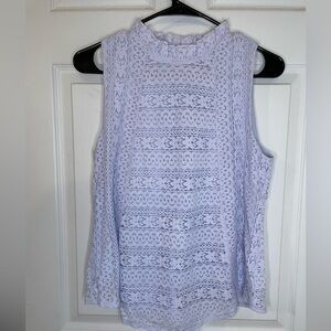 Ann Taylor Purple Sleeveless Tank Top with Lace